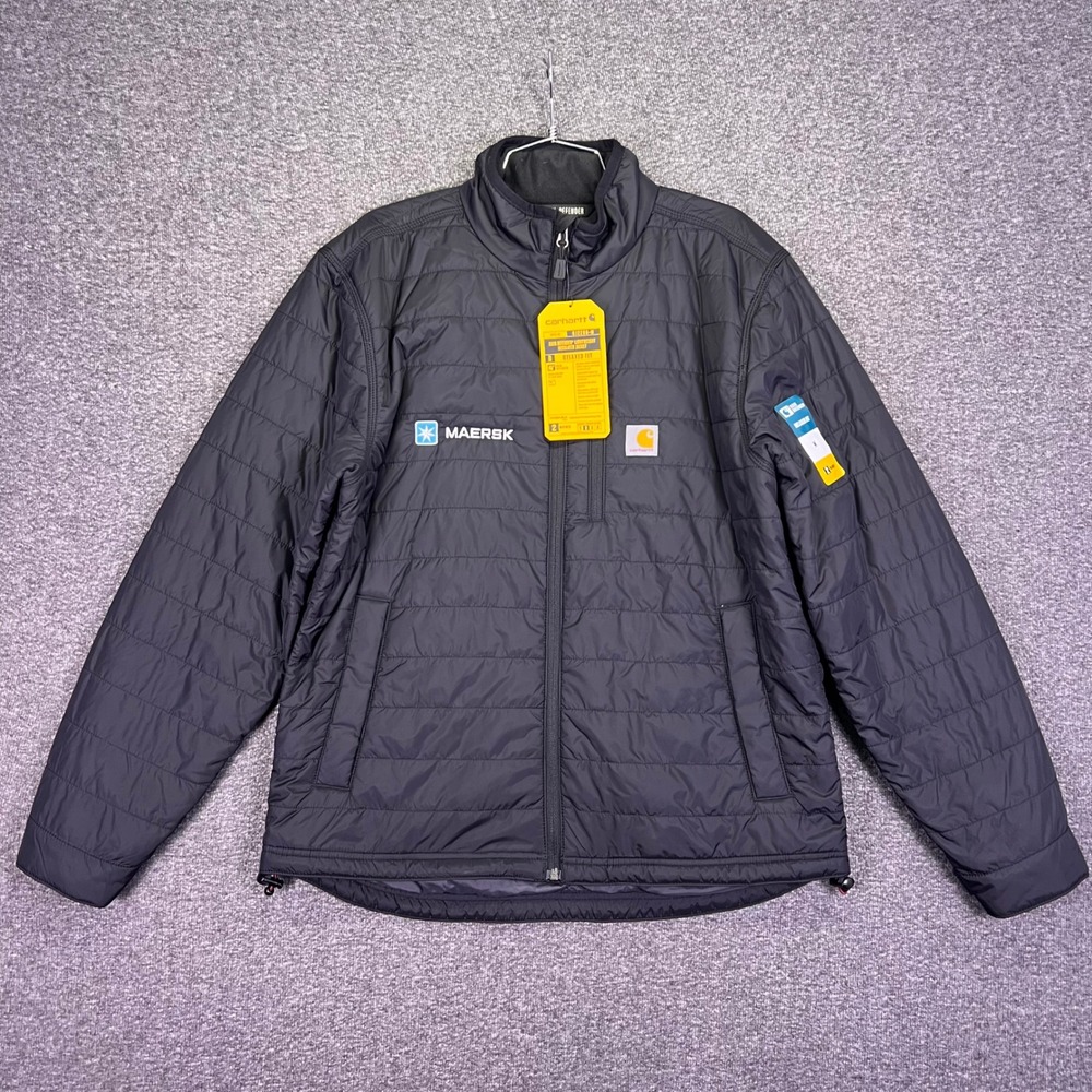Carhartt Rain Defender Jacket Mens M Black Puffer Maersk Insulated OJ2208-M NEW